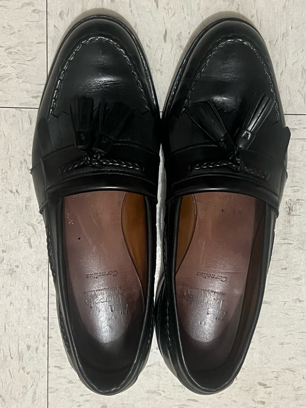 Allen Edmonds Cornelius Black Leather Tassel Loafers